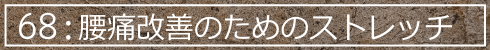 68:腰痛改善のためのストレッチ