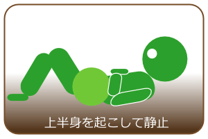 上半身を起こして静止