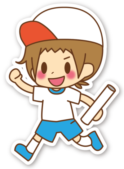 リレーで走る少年