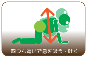 四つん這いで息を吸う・吐く