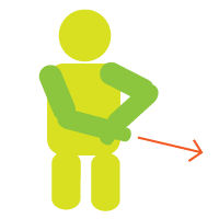 首と腕のストレッチ